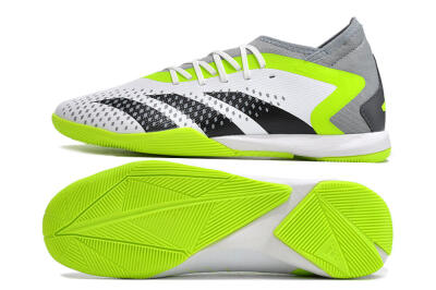 Men's Adidas Predator Accuracy.1 IC Indoor & Futsal High-Tops Football Shoes - White/Black/Green/Grey