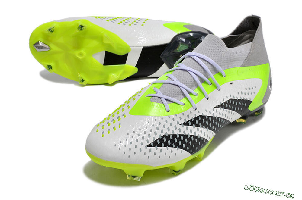 Men's Adidas Predator Accuracy.1 FG Firm Ground High-Tops Football Boots - White/Black/Green/Grey 3