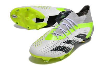 Men's Adidas Predator Accuracy.1 FG Firm Ground High-Tops Football Boots - White/Black/Green/Grey