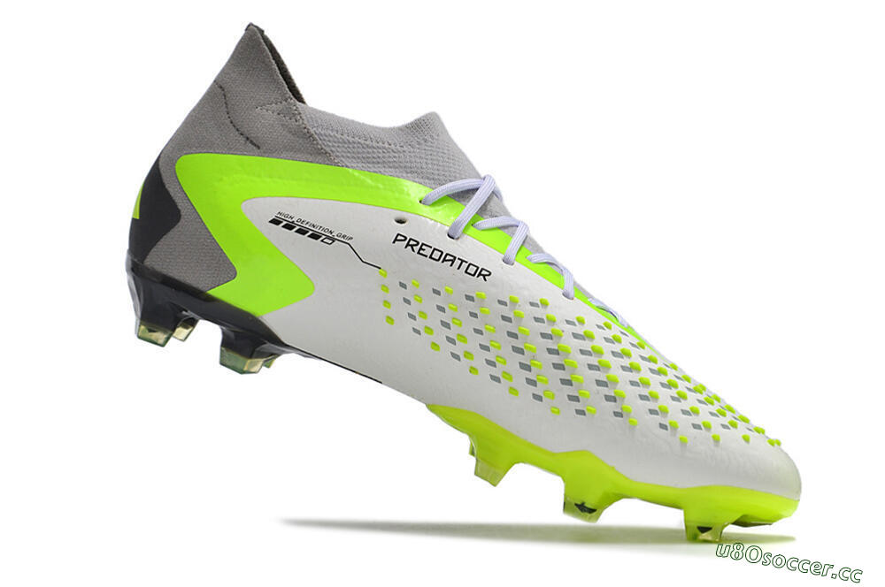 Men's Adidas Predator Accuracy.1 FG Firm Ground High-Tops Football Boots - White/Black/Green/Grey 4