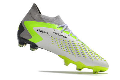 Men's Adidas Predator Accuracy.1 FG Firm Ground High-Tops Football Boots - White/Black/Green/Grey