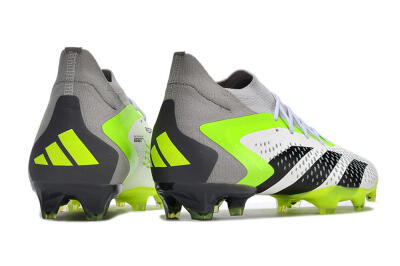 Men's Adidas Predator Accuracy.1 FG Firm Ground High-Tops Football Boots - White/Black/Green/Grey