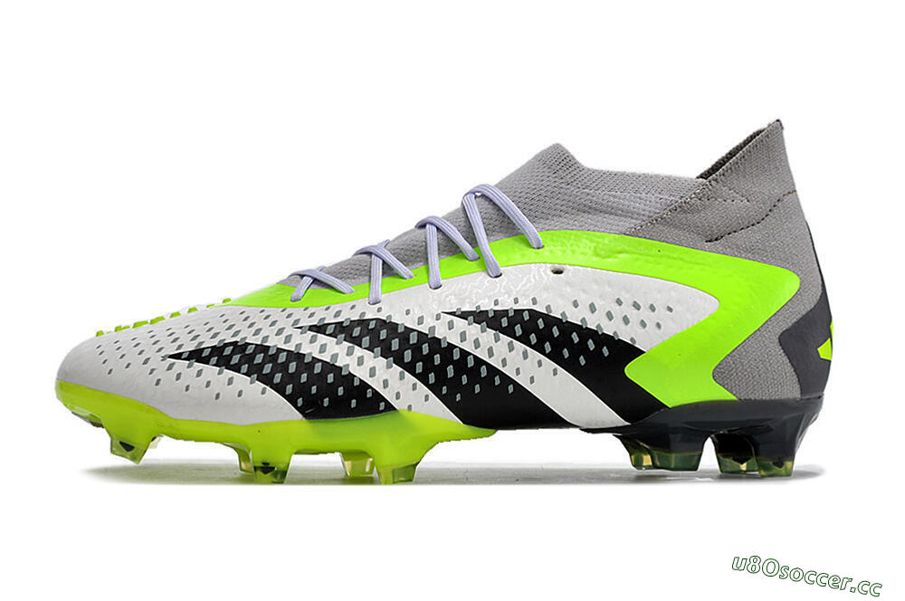 Men's Adidas Predator Accuracy.1 FG Firm Ground High-Tops Football Boots - White/Black/Green/Grey 0