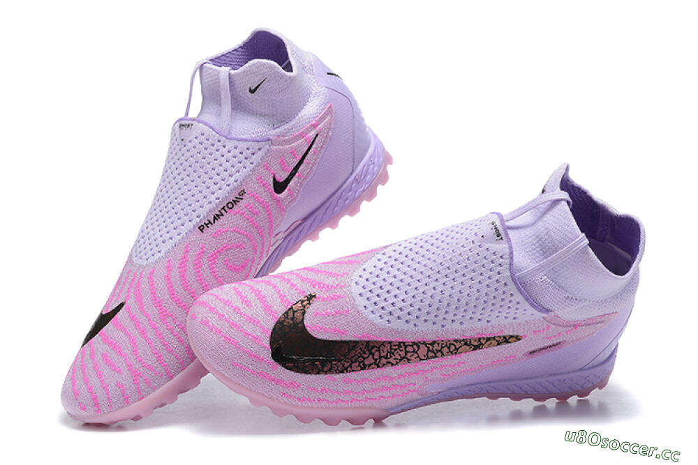 Men's Nike Phantom GX Elite DF TF Artificial Turf High-Tops Football Shoes - Purple/Pink/Black 5