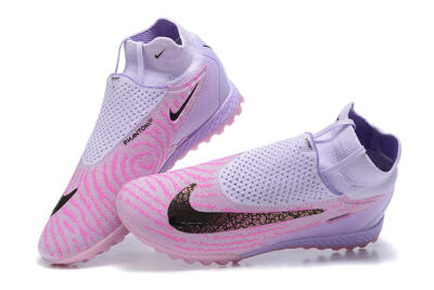 Men's Nike Phantom GX Elite DF TF Artificial Turf High-Tops Football Shoes - Purple/Pink/Black