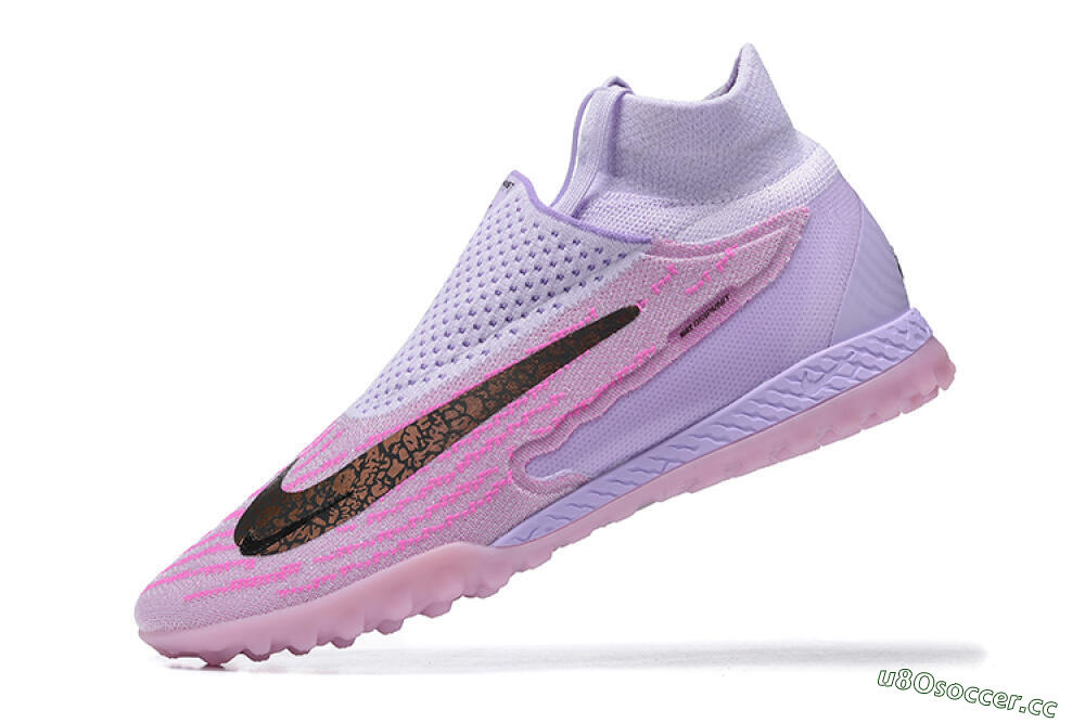 Men's Nike Phantom GX Elite DF TF Artificial Turf High-Tops Football Shoes - Purple/Pink/Black 7