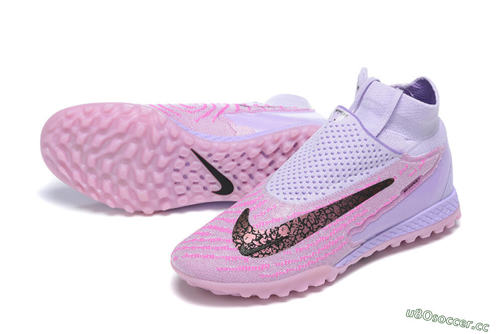 Men's Nike Phantom GX Elite DF TF Artificial Turf High-Tops Football Shoes - Purple/Pink/Black 3