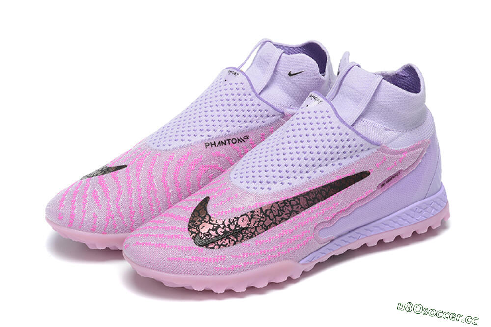 Men's Nike Phantom GX Elite DF TF Artificial Turf High-Tops Football Shoes - Purple/Pink/Black 9