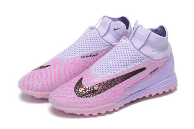 Men's Nike Phantom GX Elite DF TF Artificial Turf High-Tops Football Shoes - Purple/Pink/Black