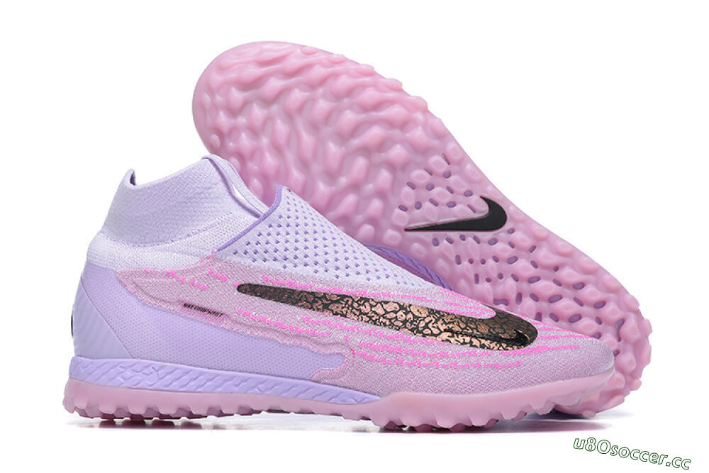 Men's Nike Phantom GX Elite DF TF Artificial Turf High-Tops Football Shoes - Purple/Pink/Black 2