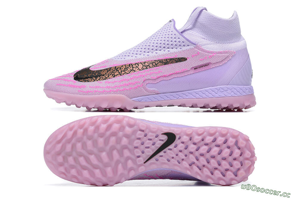 Men's Nike Phantom GX Elite DF TF Artificial Turf High-Tops Football Shoes - Purple/Pink/Black 1