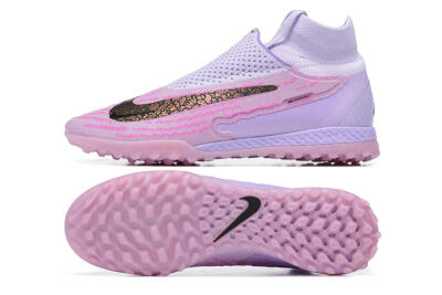 Men's Nike Phantom GX Elite DF TF Artificial Turf High-Tops Football Shoes - Purple/Pink/Black