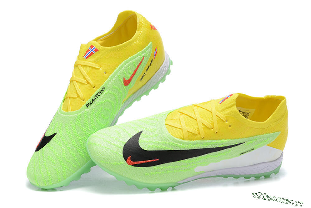 Men's Nike Phantom GX Elite TF Artificial Turf Low-Tops Football Shoes - Green/Black/White/Yellow 5
