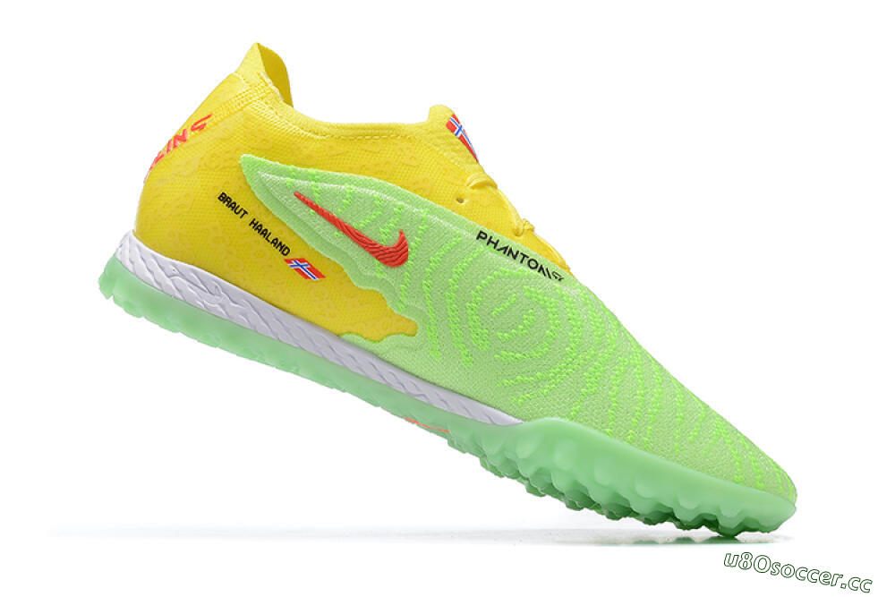 Men's Nike Phantom GX Elite TF Artificial Turf Low-Tops Football Shoes - Green/Black/White/Yellow 6
