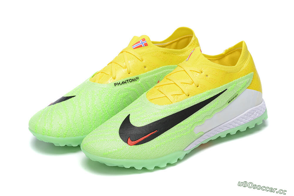 Men's Nike Phantom GX Elite TF Artificial Turf Low-Tops Football Shoes - Green/Black/White/Yellow 9