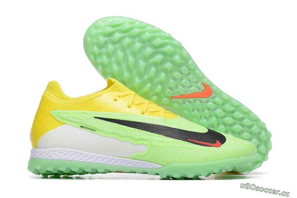 Men's Nike Phantom GX Elite TF Artificial Turf Low-Tops Football Shoes - Green/Black/White/Yellow 2