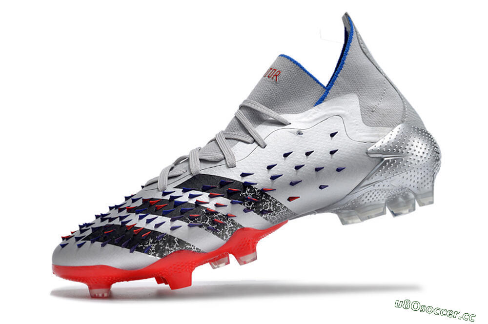 Men's Adidas Predator Freak.1 FG Firm Ground High-Tops Football Boots - Sliver/Black/Red 5