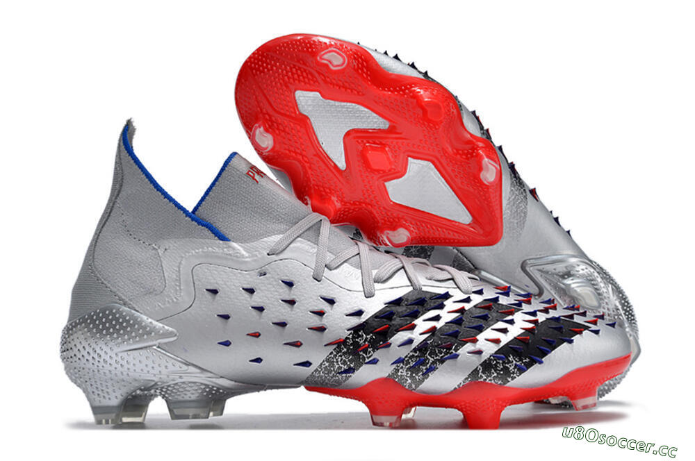 Men's Adidas Predator Freak.1 FG Firm Ground High-Tops Football Boots - Sliver/Black/Red 2