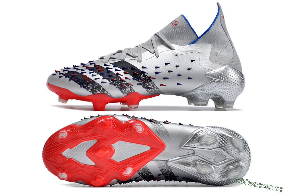 Men's Adidas Predator Freak.1 FG Firm Ground High-Tops Football Boots - Sliver/Black/Red 1