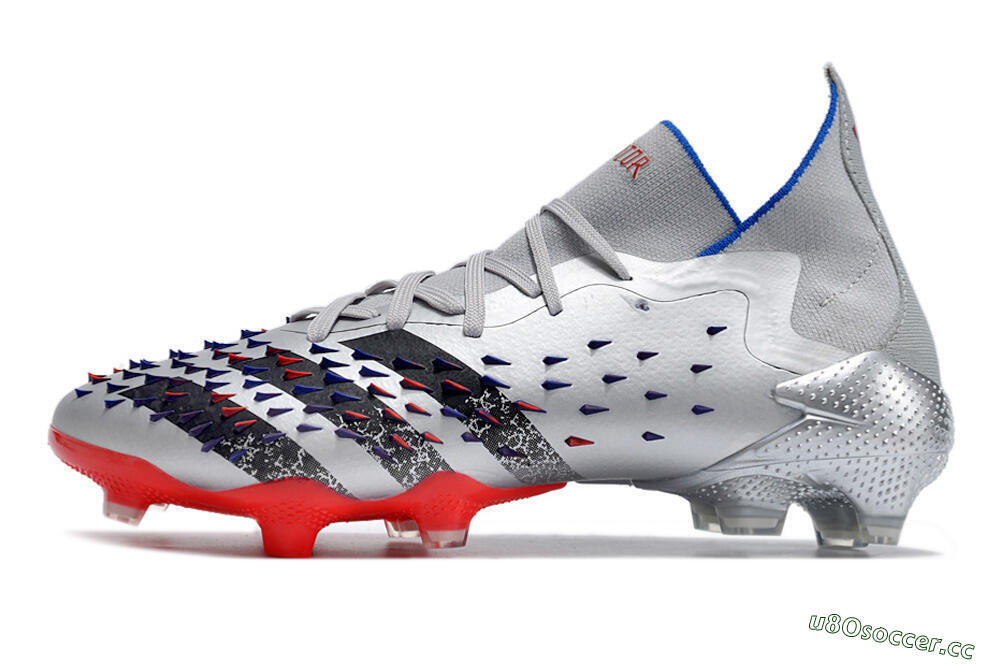 Men's Adidas Predator Freak.1 FG Firm Ground High-Tops Football Boots - Sliver/Black/Red 0