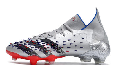 Men's Adidas Predator Freak.1 FG Firm Ground High-Tops Football Boots - Sliver/Black/Red