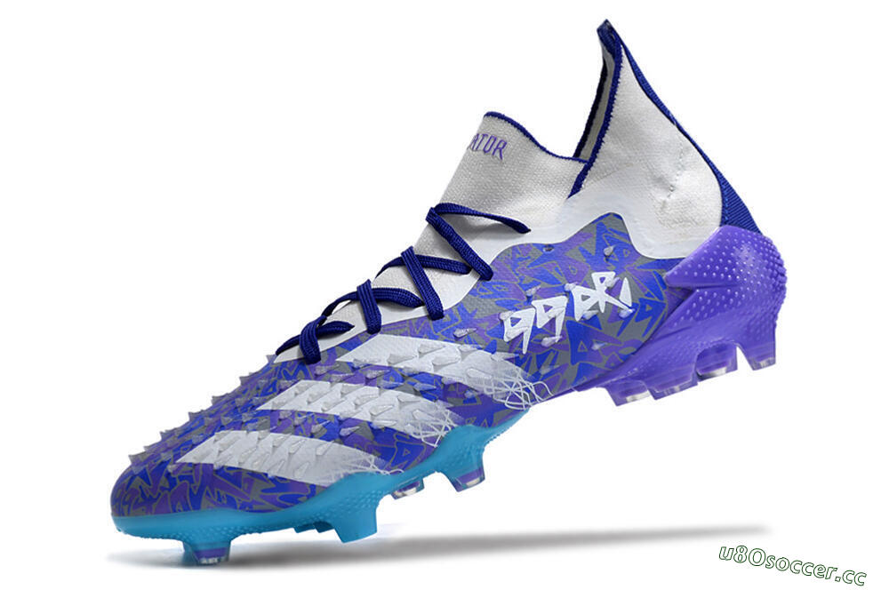 Men's Adidas Predator Freak.1 FG Firm Ground High-Tops Football Boots - Purple/White/Blue 5