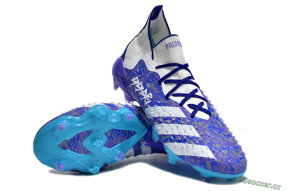 Men's Adidas Predator Freak.1 FG Firm Ground High-Tops Football Boots - Purple/White/Blue 3