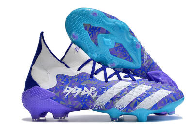Men's Adidas Predator Freak.1 FG Firm Ground High-Tops Football Boots - Purple/White/Blue