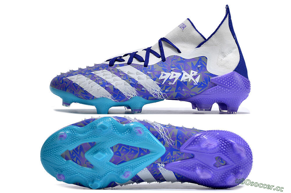Men's Adidas Predator Freak.1 FG Firm Ground High-Tops Football Boots - Purple/White/Blue 1