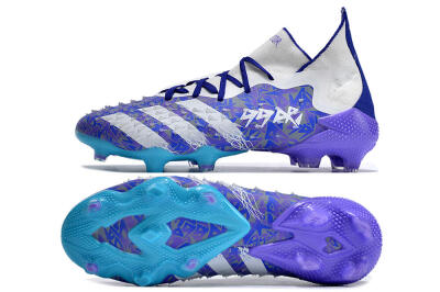 Men's Adidas Predator Freak.1 FG Firm Ground High-Tops Football Boots - Purple/White/Blue