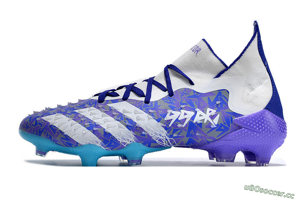 Men's Adidas Predator Freak.1 FG Firm Ground High-Tops Football Boots - Purple/White/Blue 0