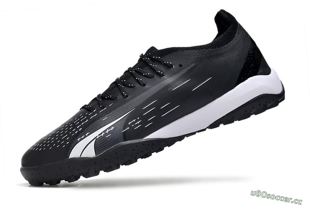 Men's Puma Ultra Ultimate TF Artificial Turf Low-Tops Football Shoes - Black/White 5