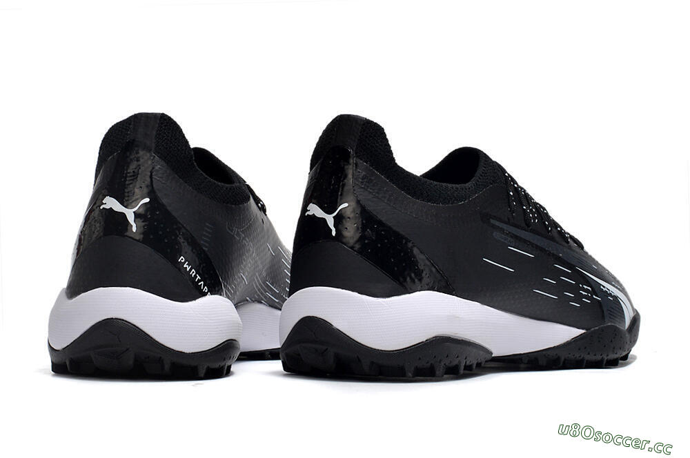 Men's Puma Ultra Ultimate TF Artificial Turf Low-Tops Football Shoes - Black/White 6