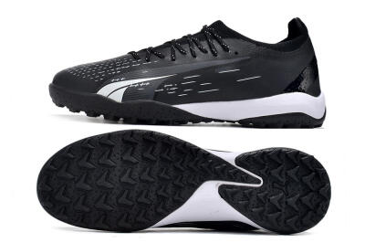 Men's Puma Ultra Ultimate TF Artificial Turf Low-Tops Football Shoes - Black/White