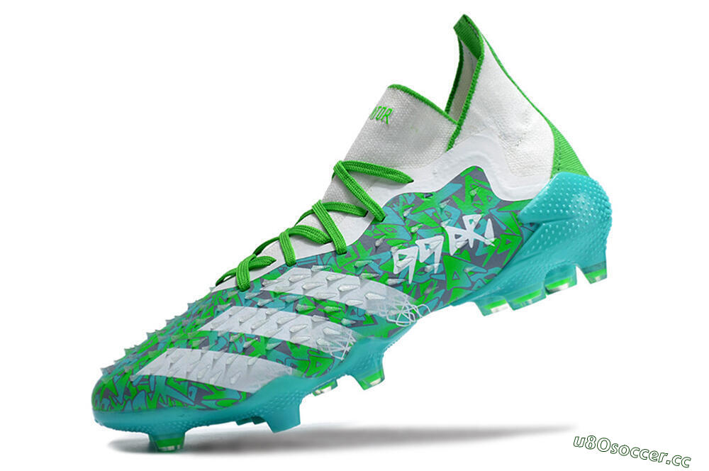 Men's Adidas Predator Freak.1 FG Firm Ground High-Tops Football Boots - Blue/White/Grey 5