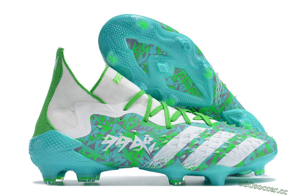 Men's Adidas Predator Freak.1 FG Firm Ground High-Tops Football Boots - Blue/White/Grey 2