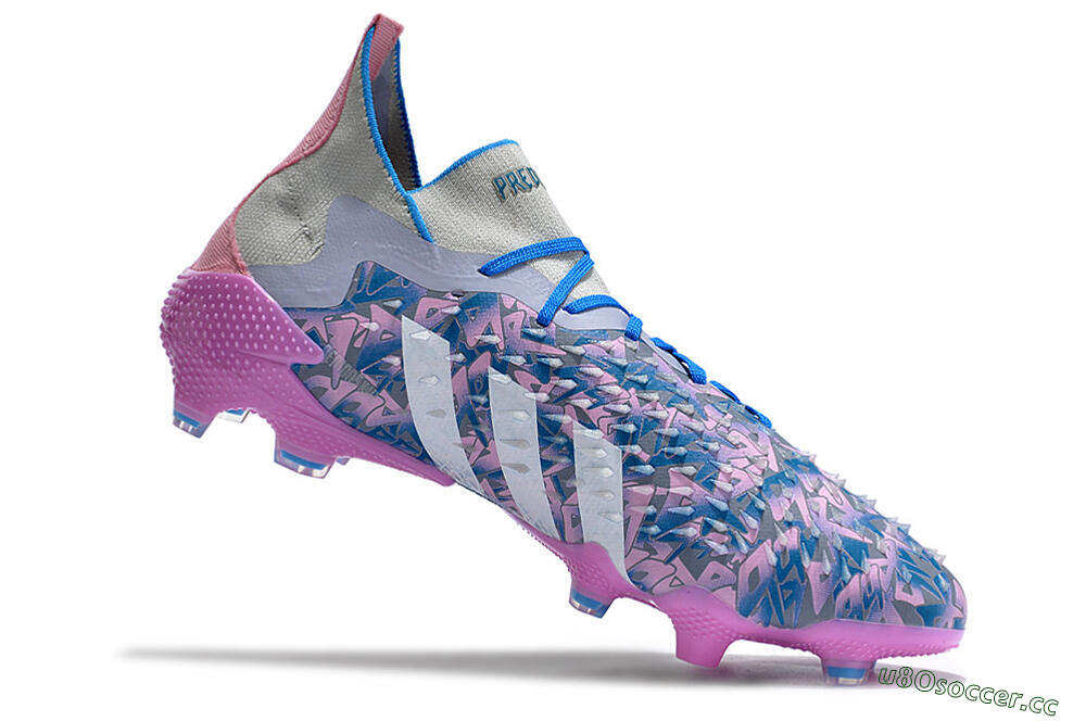 Men's Adidas Predator Freak.1 FG Firm Ground High-Tops Football Boots - Purple/White/Blue/Pink 4