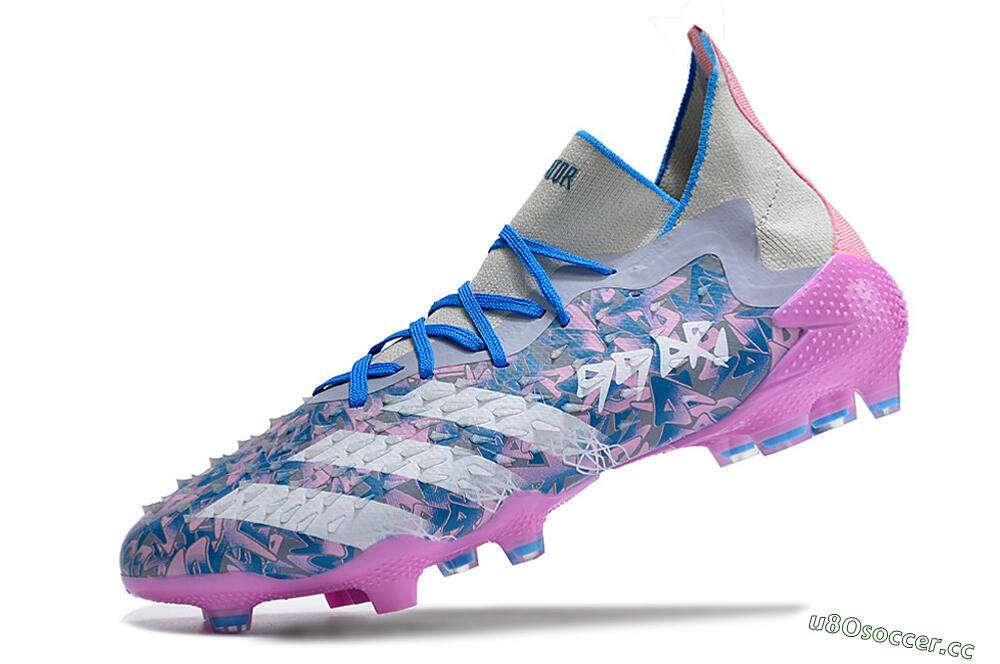 Men's Adidas Predator Freak.1 FG Firm Ground High-Tops Football Boots - Purple/White/Blue/Pink 5