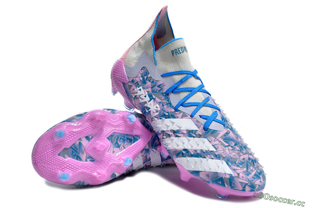 Men's Adidas Predator Freak.1 FG Firm Ground High-Tops Football Boots - Purple/White/Blue/Pink 3