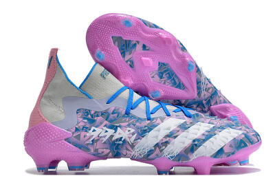 Men's Adidas Predator Freak.1 FG Firm Ground High-Tops Football Boots - Purple/White/Blue/Pink