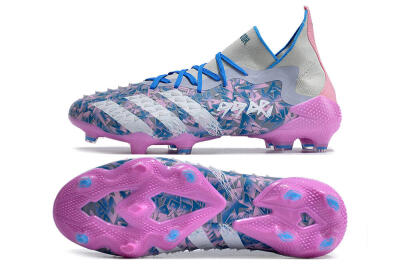 Men's Adidas Predator Freak.1 FG Firm Ground High-Tops Football Boots - Purple/White/Blue/Pink