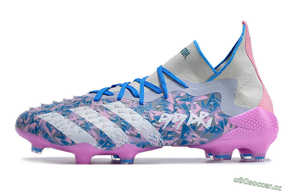 Men's Adidas Predator Freak.1 FG Firm Ground High-Tops Football Boots - Purple/White/Blue/Pink 0