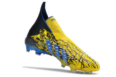 Men's Adidas Predator Freak+ FG Firm Ground High-Tops Football Boots - Yellow/Blue/Black