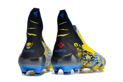 Men's Adidas Predator Freak+ FG Firm Ground High-Tops Football Boots - Yellow/Blue/Black