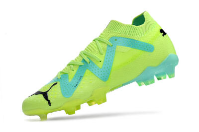 Men's Puma Future Ultimate FG Firm Ground Low-Tops Football Boots - Green/Blue/Black