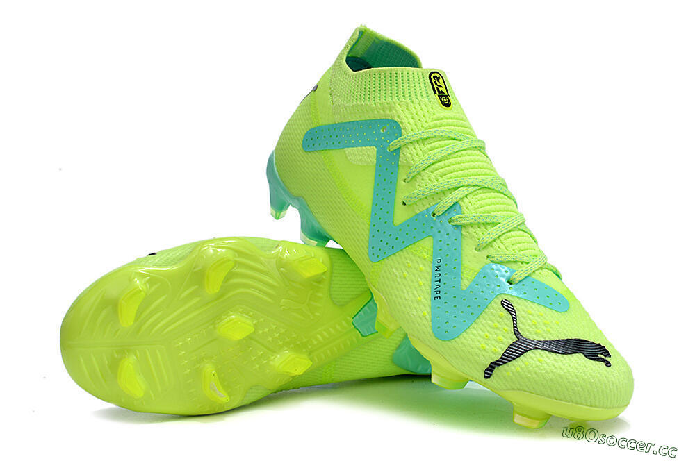 Men's Puma Future Ultimate FG Firm Ground Low-Tops Football Boots - Green/Blue/Black 3
