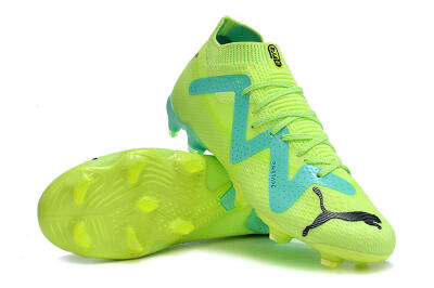 Men's Puma Future Ultimate FG Firm Ground Low-Tops Football Boots - Green/Blue/Black