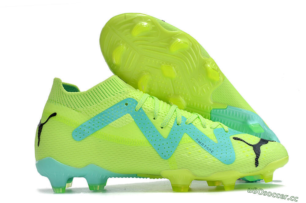 Men's Puma Future Ultimate FG Firm Ground Low-Tops Football Boots - Green/Blue/Black 2