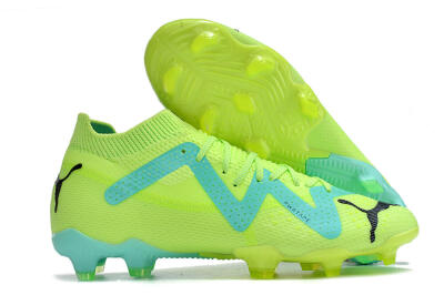 Men's Puma Future Ultimate FG Firm Ground Low-Tops Football Boots - Green/Blue/Black