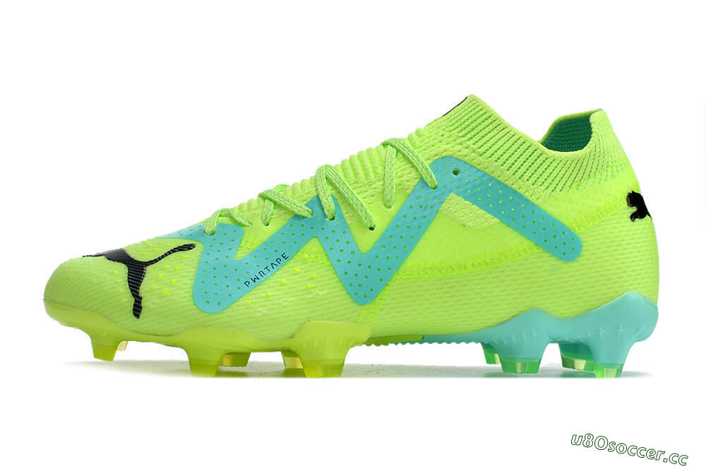 Men's Puma Future Ultimate FG Firm Ground Low-Tops Football Boots - Green/Blue/Black 0